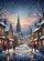 Gothic Church Steeple Snowy European Street - Christmas Home Decor Gift Garden Flag - 6