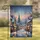 Gothic Church Steeple Snowy European Street - Christmas Home Decor Gift Garden Flag - 1