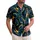 All-Over Defined Petrol Blue Golden Ochre Tropical Leaves - Hawaiian Vacation Gift Hawaiian Shirt - 1