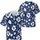White Hibiscus Flowers Leaves Dots Navy Blue - Tropical Island Lifestyle Home Decor Gift Hawaiian Shirt - 3