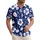 White Hibiscus Flowers Leaves Dots Navy Blue - Tropical Island Lifestyle Home Decor Gift Hawaiian Shirt - 1