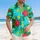 Red Hibiscus Yellow Tropical Flowers Green Palm Fronds White Dots - Home Decor Gift Hawaiian Shirt - 4