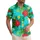 Red Hibiscus Yellow Tropical Flowers Green Palm Fronds White Dots - Home Decor Gift Hawaiian Shirt - 1