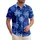 Blue Palm Tree Fronds Silhouettes Tropical Beach Vacation Home Decor Gift Hawaiian Shirt - 1