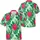Vibrant Hot Pink Tropical Flowers Green Palm Fronds Monstera Leaves – Travel Essentials Hawaiian Shirt - 3