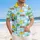 Green Palm Trees Yellow Umbrellas Wooden Loungers - Serene Beach Vacation Home Decor Gift Hawaiian Shirt - 4
