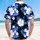 Tropical White Hibiscus Flowers Pink Center Blue Leaves Black - Everyday Tropical Gift Hawaiian Shirt - 5