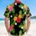 Golden Pineapple Hibiscus Plumeria Bird of Paradise Tropical Palm Fronds Island Vacation Home Decor Gift Hawaiian Shirt - 5