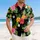 Golden Pineapple Hibiscus Plumeria Bird of Paradise Tropical Palm Fronds Island Vacation Home Decor Gift Hawaiian Shirt - 4