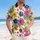 Tropical Fuchsia Orange Yellow Blue Purple Flowers Foliage Floral Accents - Travel Essentials Gift Hawaiian Shirt - 4