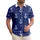 Crisp White Anchor Icons Navy Blue Waves Palm Fronds - Travel Essentials Gift Hawaiian Shirt - 1