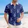 Crisp White Anchor Icons Navy Blue Waves Palm Fronds - Travel Essentials Gift Hawaiian Shirt - 4