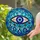 Evil Eye Amulet Four-Petal Flower Charms Stained Glass Mosaic Home Decor Gift Stained Glass Suncatcher - 2