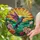 Hummingbird Blossoms Rising Sun Landscape - Home Decor Gift for Bird Lover Stained Glass Suncatcher - 2