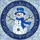 Three-Tiered Snowman Royal Blue Hat Scarf Snowflake - Christmas Winter Decor Stained Glass Suncatcher - 5