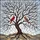Cardinal Pair Bare Tree Sparkling Snow Roots Rocks - Bird Lover Home Decor Gift Stained Glass Suncatcher - 5