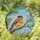 Plump Bird Fedora Hat Branch Leaves Blossoms Sky - Home Decor Gift for Bird Lover Stained Glass Suncatcher - 1