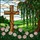 Wooden Cross Rose Bush Weeping Willow Landscape - Home Decor Gift Stained Glass Suncatcher - 5