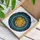 Radiant Golden Sun Face Deep Blue Crescent Moon Cosmic Home Decor Gift Stained Glass Suncatcher - 3
