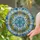Icy Blue Snowflake Golden Filigree Frame Crystalline Ice Shard Home Decor Gift Stained Glass Suncatcher - 2