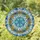 Icy Blue Snowflake Golden Filigree Frame Crystalline Ice Shard Home Decor Gift Stained Glass Suncatcher - 1