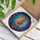 Iridescent Seahorse Swirling Ocean Currents Coral Mosaic - Wildlife Lover Home Decor Gift Stained Glass Suncatcher - 3