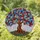 Tree of Life Abundant Flowers Petals Stamens Gnarled Trunk Green Leaves - Home Decor Gift Stained Glass Suncatcher - 1