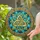 Golden Celtic Triquetra Knotwork Ornate Circular Border Amber Accents - Home Decor Gift for Celtic Lover Stained Glass Suncatcher - 2
