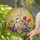Cream Rabbit Floral Garden Ladybug Pansy Daisy Tulip - Home Decor Gift Nature Lover Stained Glass Suncatcher - 2