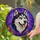 Husky Dog Head Paw Prints Home Decor Gift - Dog Lover Pet Owner Stained Glass Suncatcher - 2