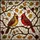 Cardinal Pair Autumn Leaves Branch - Home Decor Gift for Bird Lovers Stained Glass Suncatcher - 5
