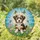 Happy Puppy Butterfly Flowers Stained Glass - Home Decor Gift for Pet Lover Stained Glass Suncatcher - 1