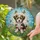 Happy Puppy Butterfly Flowers Stained Glass - Home Decor Gift for Pet Lover Stained Glass Suncatcher - 2