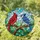 Cardinal Blue Jay Birds on Branch Outdoor Scene - Wildlife Lover Home Decor Gift Stained Glass Suncatcher - 1
