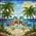 Colorful Facing Ducks Palm Trees Sandy Beach Tropical Ocean - Home Decor Gift Stained Glass Suncatcher - 5