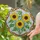 Sunflowers Brown Centers Green Leaves Intertwining Home Garden Decor for Flower Lover Stained Glass Suncatcher - 2