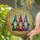 Gnomes Long Beards Pointed Hats Lanterns Star Moon Rustic Crescent - Home Decor Gift Stained Glass Suncatcher - 2