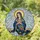Virgin Mary Prayer Golden Roses Celestial Patterns Gold Stars - Home Decor Gift Stained Glass Suncatcher - 1