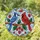 Blue Jay Northern Cardinal Perched Birds Berries Branch - Home Decor Gift for Wildlife Lover Stained Glass Suncatcher - 1