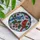 Blue Jay Northern Cardinal Perched Birds Berries Branch - Home Decor Gift for Wildlife Lover Stained Glass Suncatcher - 3