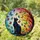 Sleek Black Cat Butterfly Tree Sky Gradient Luminous Mosaic - Home Decor Gift Stained Glass Suncatcher - 1