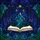 Jagged Mountains Dragon Wings Open Book Starry Night Sky - Fantasy Lover Home Decor Gift Stained Glass Suncatcher - 5