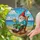 Elderly Gnome Beer Rocking Chair Beach Scene - Home Decor Gift for Dad Stained Glass Suncatcher - 2