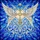 Radiant Ornate Golden Cross Angel Wings, Luminous Blue Celestial Mosaic - Home Decor Gift Stained Glass Suncatcher - 5