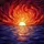 Waterline Sun Disc Sprawling Sky Undulating Water Sunset Horizon - Home Decor Gift Stained Glass Suncatcher - 5