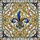 Fleur-de-lis Crest Acanthus Royal Blue Gold Translucent Lattice - Home Decor Gift Stained Glass Suncatcher - 5
