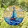 Sailboat Ocean Waves Sun Clouds - Coastal Home Decor Gift for Ocean Lover and Sailor Stained Glass Suncatcher - 1