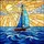 Sailboat Ocean Waves Sun Clouds - Coastal Home Decor Gift for Ocean Lover and Sailor Stained Glass Suncatcher - 5