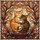 Orange Brown Snuggled Kittens Organic Leaves Swirling Vines Floral - Cat Lover Home Decor Gift Stained Glass Suncatcher - 5