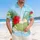 Coconut Drink Red Hibiscus Palm Plumeria Ocean Ripples - Vacation Essentials Hawaiian Shirt - 4